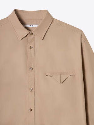Moree Welt Pocket Relaxed Shirt front placket with precise button construction A.B.C - A Brand Collective