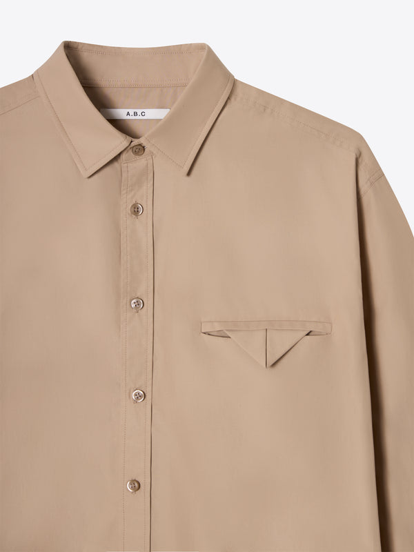 Moree Welt Pocket Relaxed Shirt front placket with precise button construction A.B.C - A Brand Collective