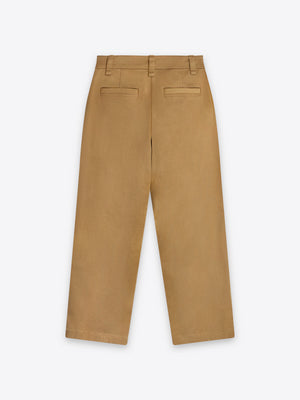 Rear view showcasing the expertly constructed silhouette of the KEW pants in heavy 100% Good Earth Cotton twill.