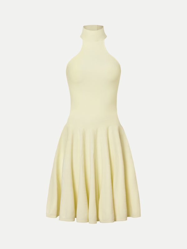 FAWKNER HALTER NECK FULL CIRCLE KNIT DRESS - A.B.C