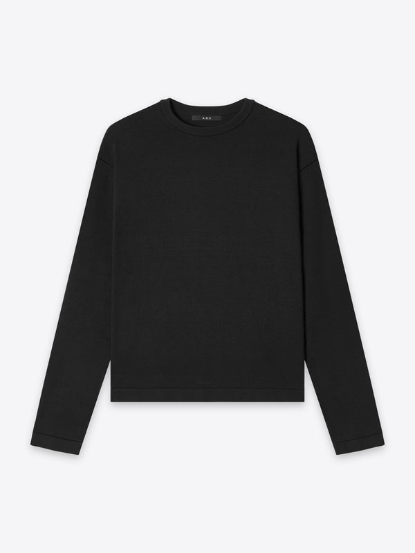 A.B.C Kyneton relaxed fit long sleeve crewneck knit top made of 100% Good Earth Cotton.