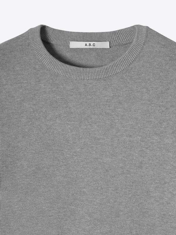 A.B.C Kyneton relaxed fit long sleeve crewneck knit top close-up shot made of 100% Good Earth Cotton.