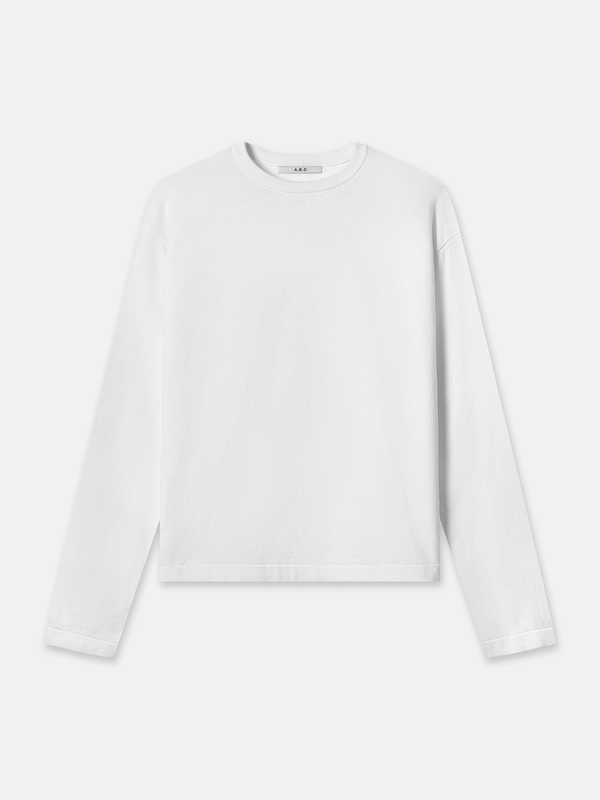 A.B.C Kyneton relaxed fit long sleeve crewneck knit top made of 100% Good Earth Cotton.