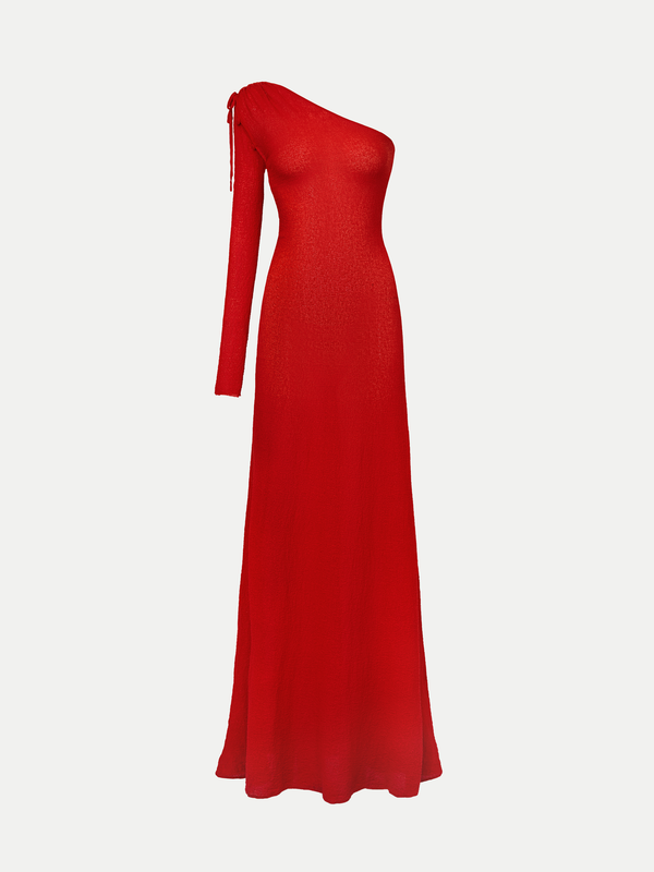ROSEBERY  ONE-SHOULDER WITH REMOVEABLE SLEEVE DRESS